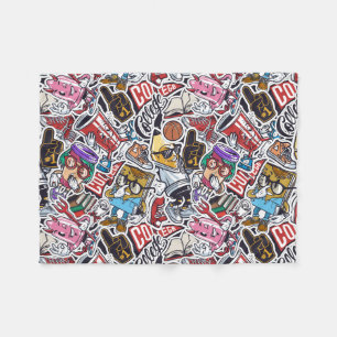College Dynamic Art Urban Graffiti pattern Fleece Blanket