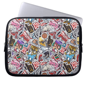 College Dynamic Art Urban Graffiti pattern Laptop Sleeve