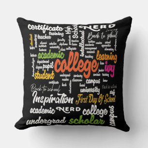 College Education Word Cloud patterns Throw Pillow