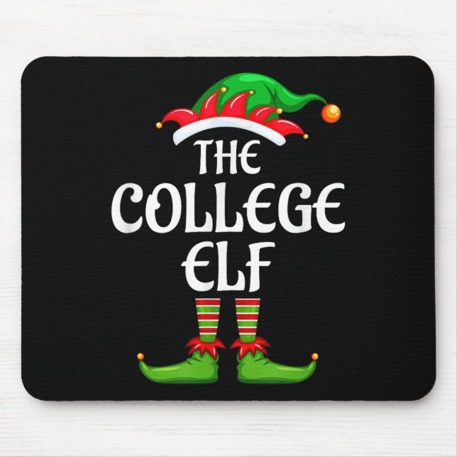 College Elf Matching Family Group Christmas Party  Mouse Pad (Front)