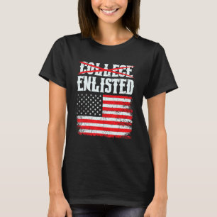 College Enlisted Soldier U S Flag T-Shirt