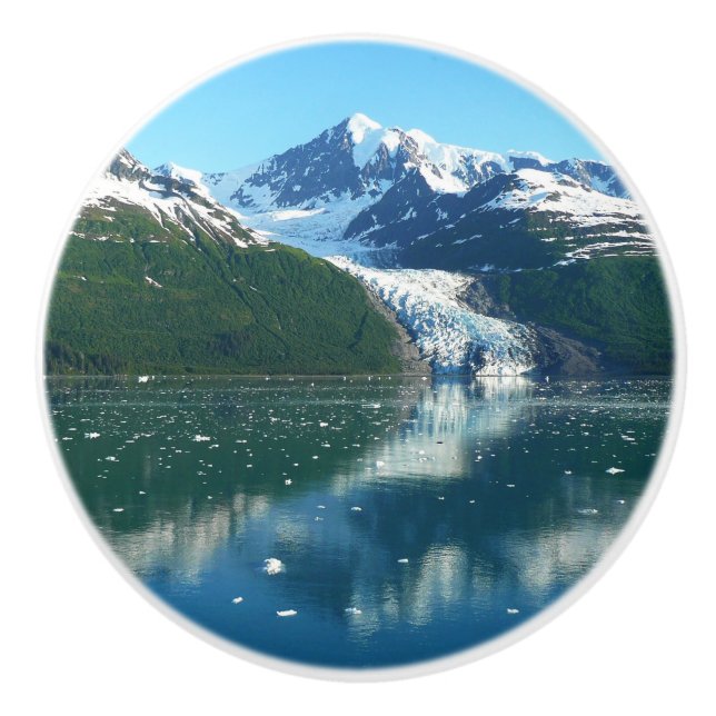 College Fjord I Beautiful Alaska Photography Ceramic Knob (Front)