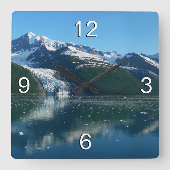 College Fjord II Beautiful Alaska Photography Square Wall Clock (Front)