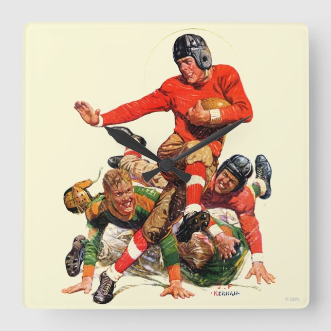 College Football Square Wall Clock (Front)