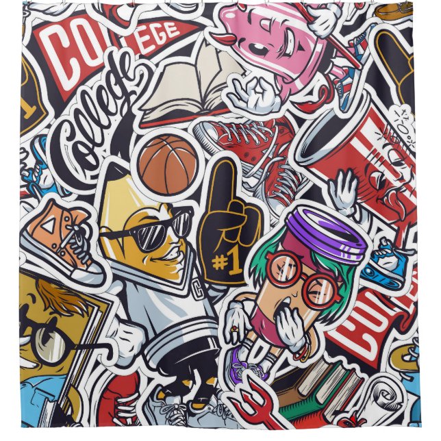 College Fun, Colourful Vintage Pattern (Front)