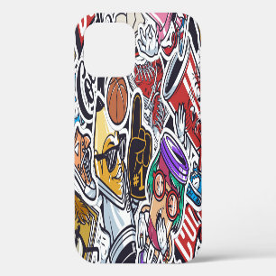 College Fun, Colourful Vintage Pattern iPhone 12 Case