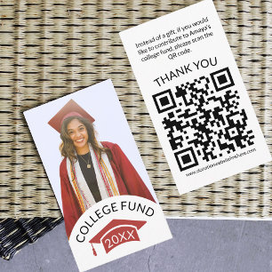 College Fund Grad Cap QR Code Graduation Insert