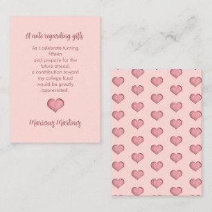 College Fund   Pink Rose Gold Botanical Cash Gift Enclosure Card