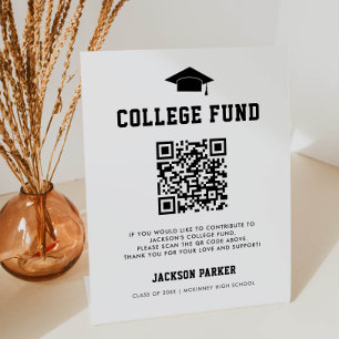 College Fund QR Code Sign for Graduation Party