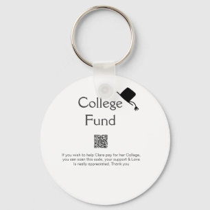 College fund scan QR add details graduate donation Keychain