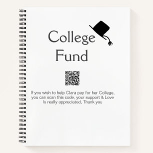 College fund scan QR add details graduate donation Notebook