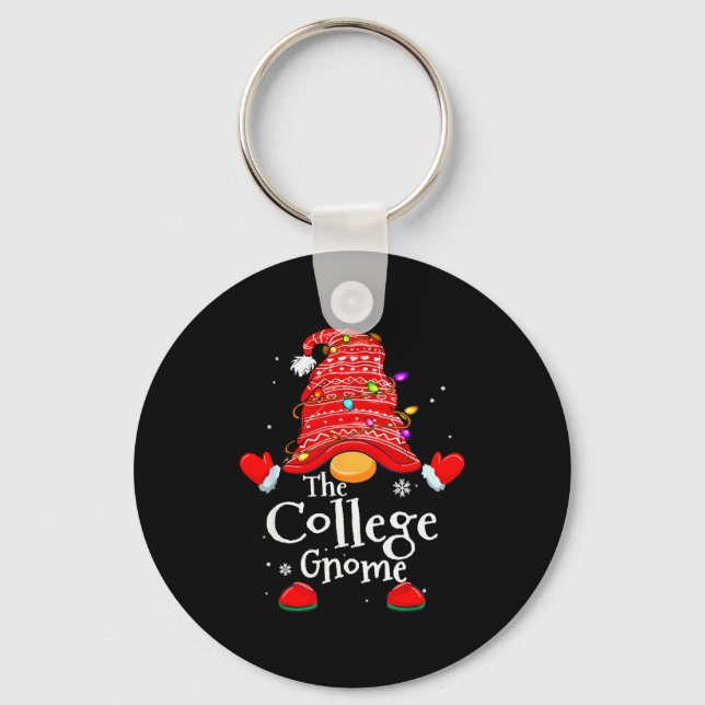 College Gnome - Xmas Family Matching Funny Christm Keychain (Front)