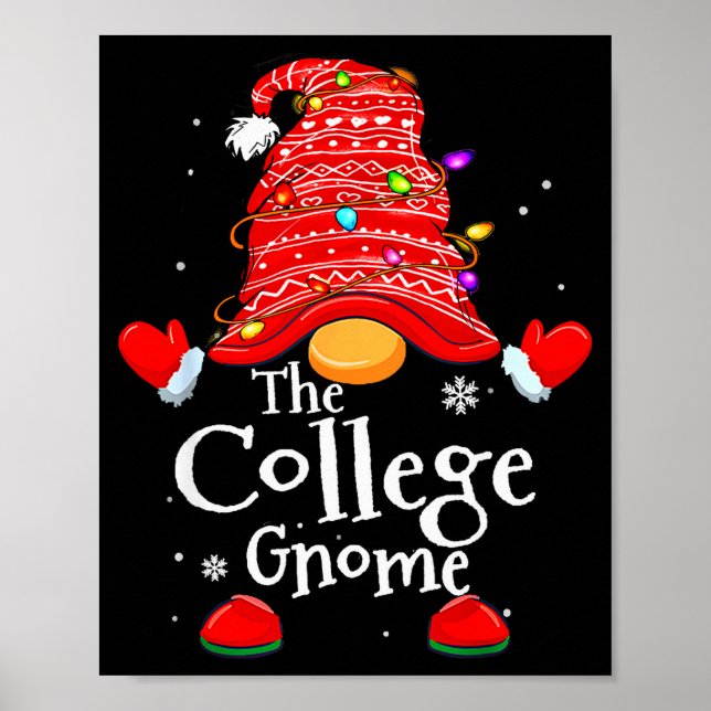 College Gnome - Xmas Family Matching Funny Christm Poster (Front)