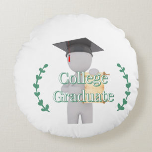 College Graduate  Round Pillow