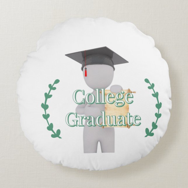 College Graduate  Round Pillow (Front)