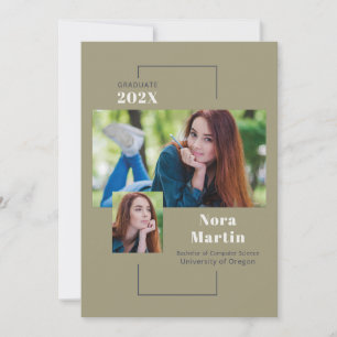 College Graduation Multi Photo Sage Invitation