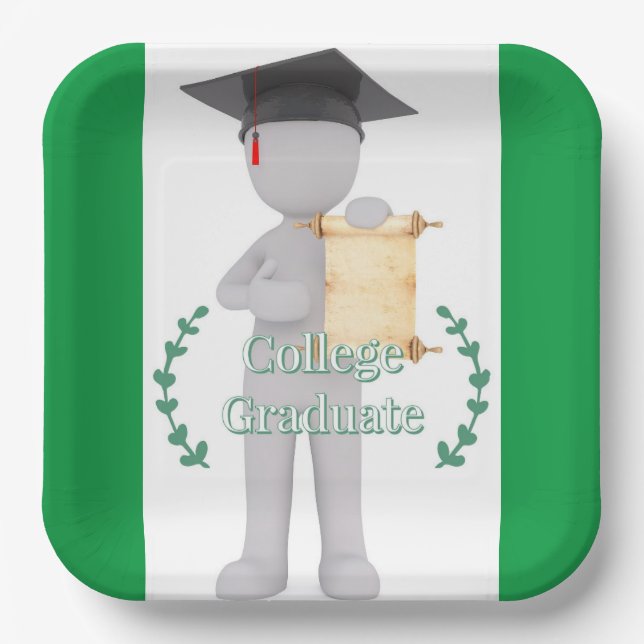 College Graduation  Paper Plate (Front)