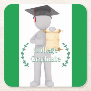 College Graduation Square Paper Coaster