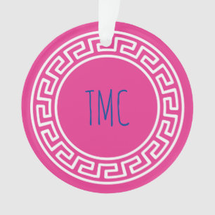College Greek Sorority Pledge Personalized Pink Ornament