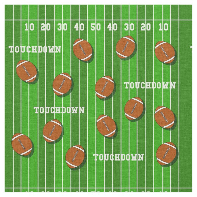 College Gridiron Football Player Birthday Fabric (Close Up)