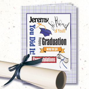 College High School Blue Graduation Card