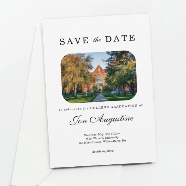 College High School Graduation Save the Date Card (Creator Uploaded)