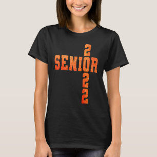 College High School Senior 2022 Graphic Orange Gra T-Shirt
