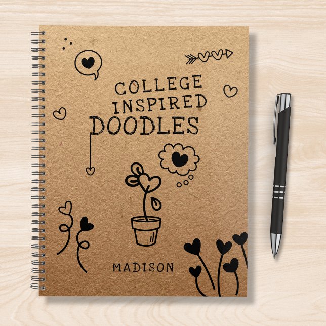 College Inspired Doodles Funny Girly Personalized Planner (Creator Uploaded)