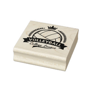 College league Volleyball rubber stamp