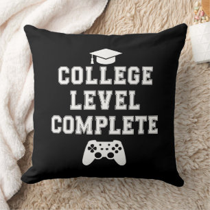 College Level Complete Graduation Gamer Gaming Throw Pillow