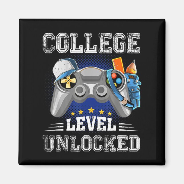 College Level Unlocked Video Game Back to School B Magnet (Front)