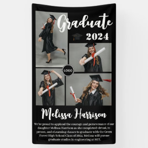 College Logo Graduate Photo Collage Announcement Banner