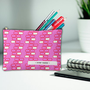 College Pencil Case Pouch Pink Retro Customize 