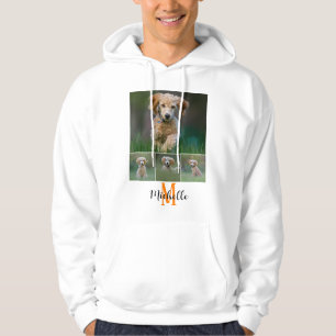 College Photo Monogram Script Name mens Customized Hoodie