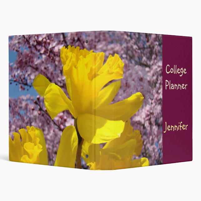 College Planner binder Personalize Name Floral (Background)