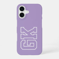 College Purple White Varsity Monogram Initials