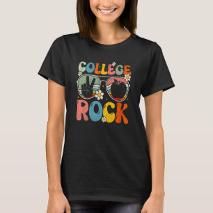 College Rocks Team College Teacher Groovy Back To  T-Shirt