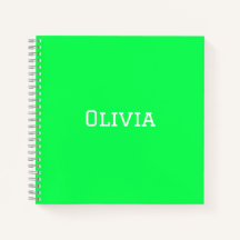 College Ruled Notebook | Neon Green | Personalized