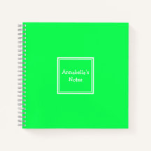 College Ruled Notebook | Neon Green | Personalized