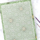 College Ruled Retro 60s Green Mid Century Vintage Notepad<br><div class="desc">College Ruled Notepad - Standard Letter Size Pages - 8.5" X 11"  Lined with Black College Rule Lines on Each Page for Easy Writing - One Sided Notebook Paper - This design features a retro 60s green and yellow mid century flowers vintage wallpaper design..</div>