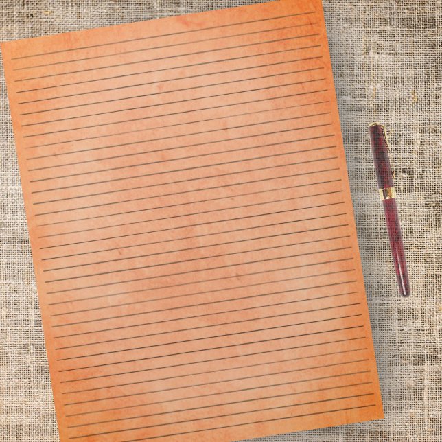 College Ruled | Vintage Orange Paper Background Notepad (Creator Uploaded)