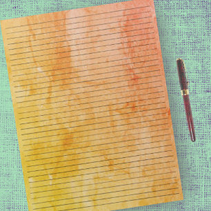 College Ruled   Vintage Orange Yellow Watercolor Notepad