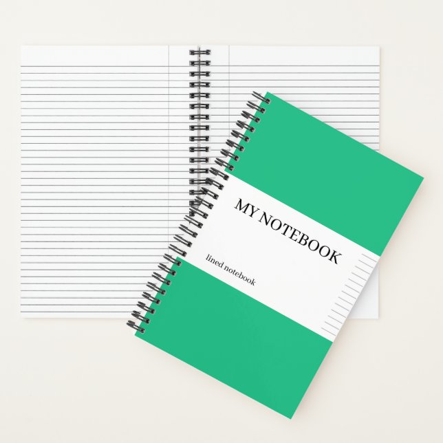 College Ruled Vivid Mint Notebook (Inside)