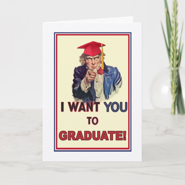 College Send Off Message, Uncle Sam Graduate Card (Front)