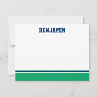 College Stripe Bar Mitzvah Carte de remerciements