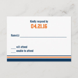 College Stripe Bar Mitzvah Response Card