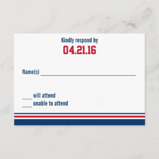 College Stripe Bar Mitzvah Response Card