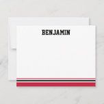 College Stripe Bar Mitzvah Thank You Card<br><div class="desc">This sporty thank you note corresponds with the College Stripe Invitation Suite.</div>