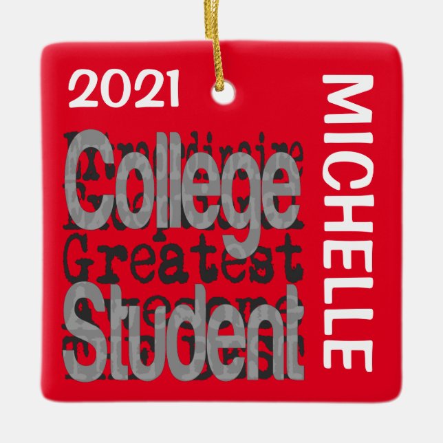 College Student Extraordinaire CUSTOM Ceramic Ornament (Front)