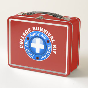 COLLEGE Survival Kit - See Back ... Metal Lunch Box